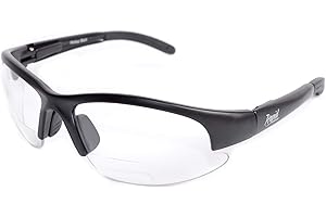 Rapid Eyewear CLEAR BIFOCAL + 1.5 SAFETY GLASSES with Magnified Reading Segments for Men and Women. Use for DIY, Lab Work and Sports inc. Cycling, Shooting, Golf, tennis etc. UV400 Protection