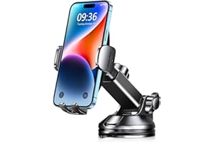 CIRYCASE Porta Cellulare Auto, 2025 [Aspirazione Ultra Potente] Supporto Telefono Auto, 360° Rotazione Porta Telefono Cruscotto/Parabrezza Accessori Impugnature Cellulari Universale Smartphone 4-7"