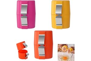 LENGSUAA Egg Shell Opener, Egg Crusher Tool for Raw Eggs, Handheld Egg Crusher, Multi-Purpose Egg Cutter, Egg Crusher and Separator for Cooking, Camping Kitchen Gadgets (Pink+Yellow+Orange-3 Pack)
