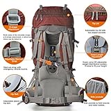 Mountaintop 80L Outdoor Wanderrucksack Trekkingrucksack Reiserucksack mit Regenhülle, 83 x 36 x 25cm - 5