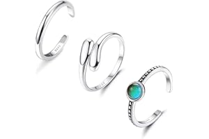 Diamday 3 Stücke 925 Sterling Silber Zehenringe für Damen Einstellbar Offener Zehenringe Set Hypoallergen Knöchel Ringe Toe Ring Keltischer Knoten Zehenring Mode Band Ring Sommer Strand Fußschmuck