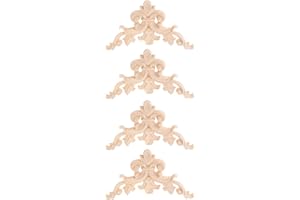 MUXSAM 4pcs Retroschnitzereien Europäische Schnitzereien Holzschnitzereien für Schranktüren Möbeltüren,8.5x8.5cm