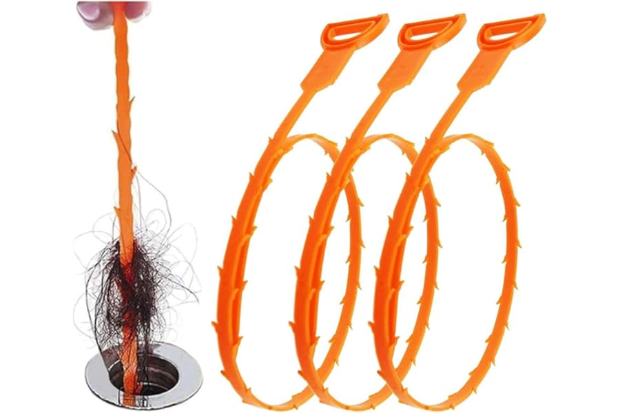 Forlivese 25 Inch Drain Snake 3 Pack, Hair Clog Remover Sink Unblocker Snake, Reusable Shower Drain Cleaner Unblocker Tool, Plumbing Tools for Shower, Kitchen, Toilet, Bathroom Plug Hole