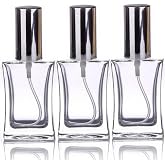 Paradise 3 Adet 50 Ml Cam Yeniden Doldurulabilir Sprey Kolonya Boş Parf&uuml;m Şişesi g&uuml;m&uuml;ş Renk Kapaklı