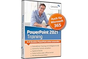 LESSINO PowerPoint 2021 Training - In 8 Stunden PowerPoint sicher anwenden | Einsteiger und Auffrischer lernen mit diesem Kurs Schritt für Schritt PowerPoint 2021 bzw. 365| Online-Kurs + DVD [1 Nutzer-Lizenz]