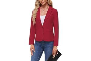 MINTLIMIT Womens Blazers Suit Long Sleeve Jacket Blazer One Button Notch Lapel Workwear Casual Lapel Suit Single Welted Pockets