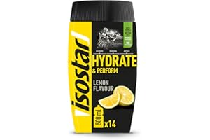 ISOSTAD Isostar Hydrate & Perform Saveur Citron - Poudre pour Boisson Isotonique - 14 Doses - 560 g