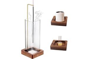 XQZMD Incense Stick Holder, Incense Stick Holder with Removable Glass Bottle, Ash Catcher, Wooden Incense Burner for Living Room, Yoga Decoration, Room Decoration