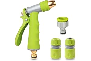 Y IRAN Spray Watering Gun Hose Pipe Fitting Set, including Spray Nozzle Watering Gun, Hose End Quick and Waterstop Connector, Threaded Tap Adapter, for garden