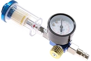ROIIKETU Pneumatic Spray Regulator Gun 1/4" Air Pressure Gauge with in-Line Water Trap Air Filter,Separator Pressure Gauge & Oil Water Separator Trap Filter Combination Tool Kit for Spray Paint Guns