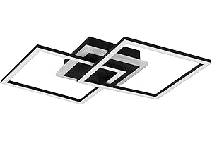 Reality Leuchten LED Deckenleuchte Venida R62793132, Metall Schwarz matt, inkl. 25 Watt LED, Switch Dimmer