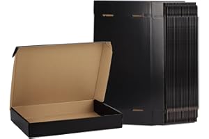 EXYGLO 330x254x51 mm shipping boxes 25 Pack, 13x10x2 inch Cardboard Postal Boxes Black Gift Boxes for Packaging, Medium Box Mailers for Posting Mailing Medium Business
