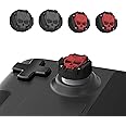 GeekShare Thumb Grip Caps for Steam Deck Joystick,Soft Silicone Anti-Slip Thumbsticks Cover Set Compatible with Steam Deck Only - 2 Pairs/4 PCS (Black & Red)
