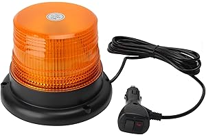 I LITTON Amber LED Flashing Beacon Light, 12V-24V Safety Warning Light with Magnetic Base, 7 Flashing Modes 30W 30-LED Warning Light Amber Emergency Strobe Beacon Light for Truck Tractor UTV Snowplow