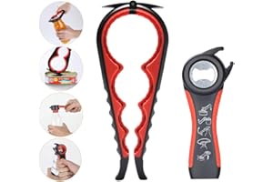 Opaceluuk Kit de abridor de Botellas, 5 en 1 y 4 en 1, multifunción, fácil de Usar para niños, Ancianos y sufridores de Artritis, Ayuda de Agarre de Mano de Silicona