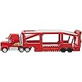 Mattel Disney and Pixar Cars Mack Hauler Truck with Ramp, 13-inch 12-Car Carrier,Red