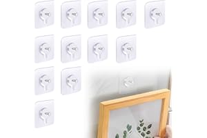 BQRKOTM 12 Pezzi Ganci Autoadesivi Per Quadri, Chiodi Adesivi Per Quadri Muro, Trasparenti Ganci Per Quadri Muro, Appendi Quadri Senza Chiodi, Per Appendere Quadri, Orologi, Cornici