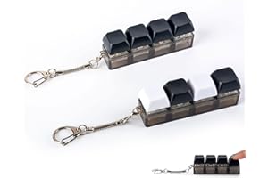AWAVM 2 Piezas Juguete Fidget de Teclado, Teclado de Juguete Fidget de Cuatro Teclas, Multifuncional de Descompresi贸n Llavero , Llavero de Teclado de Dedo sin luz