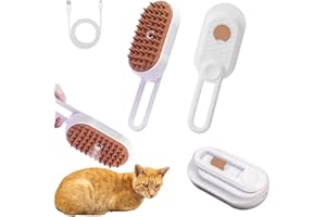DAVANSU® Cepillo Vapor para Perros y Gatos | 3 en 1: Desenreda, Masajea y Cepilla | Cerdas Suaves Seguras | Desenreda, Reduce Pelo Suelto y Limpia sin Químicos | Inalámbrico 70 min y Recargable