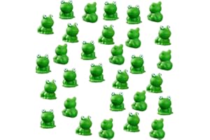 INGJIA 30 Pezzi Mini Rane in Resina, Figurine in Miniatura della Rana Verde, Paesaggio Muschio in Miniatura da Giardino Fata, Accessori per Ornamenti per terrari di terrari Fai -da -Te