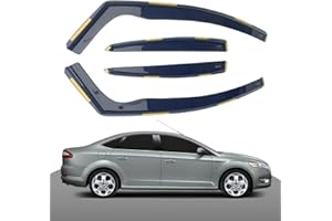 Haibak Juego de deflectores de viento compatibles con Ford Mondeo 2007-2014, 5 puertas, 4 piezas, tintados en canal