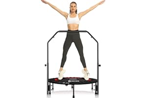 DARCHEN Mini Trampoline for Adults, Indoor Small Rebounder for Exercise Workout, Upgrade Design Springs for Safer Quieter Bounce [100 CM]