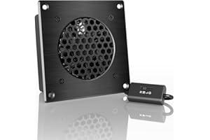 AC Infinity Single leiser Schrank-Lüfter-Kit für Heimkino, AV-Verstärker, Medienkühlung Modern Single 80 schwarz