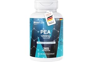 NutriFair, PEA 1200mg, 365 tabletter, 1200mg per dag, högdoserad, palmitoyletanolamid, lätt att svälja, 100% vegansk, tillverkad i Tyskland och laboratorietestad