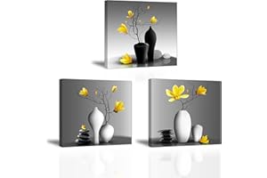 PIY PAINTING 3X Orchidee Eleganti Quadro su Tela Orchidee Che Significano Purezza Stampe d'Arte Pianta in Un Vaso Stampe da Parete Decorazioni Pittura su Tela Floreale per Soggiorno Sala Yoga 30x30cm