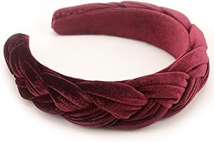 DRESHOW Diadema de Terciopelo Trenzado Diadema Acolchada Vintage para Niñas Diademas de Terciopelo de Moda para Las Mujeres