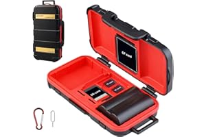 Estuche para Tarjeta de Memoria, LENSGO D850 Funda para Tarjeta de Memoria Compacta - Caja tarjeta de memoria Prueba de Agua y Polvo para 2 Baterías de Cámara,4 Tarjetas SD,2 Tarjetas CF,8 Tarjetas TF