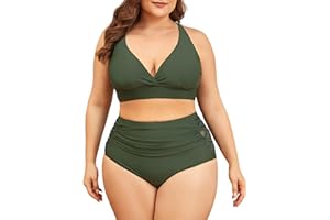 Century Star Bikini Damen Bauchweg Große Brüste Badeanzug V Ausschnitt Bademode Bauchkontrolle Bikini Sets High Waist