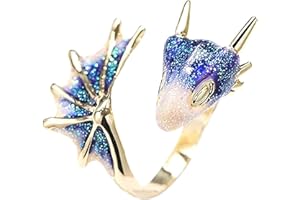 UKD Anello exquise regolabile Unisex Punk Gioiello smalto Drago Anello Anello Regalo di San Valentino