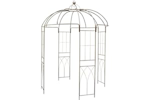 BURI Tonnelle treillis en métal 270 cm de hauteur Arche de roseraie Pavillon de jardin