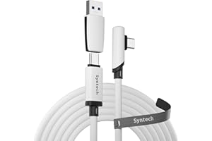 Syntech Link Cable 16FT Compatible with Oculus/Meta Quest 3/Quest 3S/Quest2/Pro/Pico 4 Accessories and PC/SteamVR, Upgraded Type C with USB 3.0 Adapter, High Speed Data Transfer Cord for VR Headset