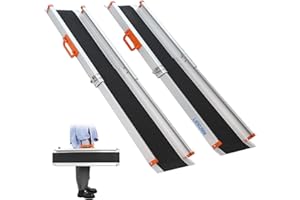 ‎LIEKUMM LIEKUMM 2 x 77,5-122,5 cm Rollstuhlrampe für Treppen, 300 kg Tragkraft Rollstuhlrampe für Rollstuhl & Scooter, Auffahrrampe für Türschwellen, Bordsteine, Stufen, Elektro-rollstühle, Fahrräder