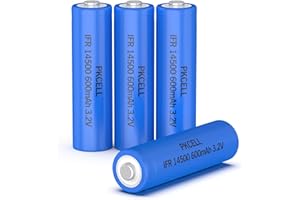 Piles AA Rechargeables 3,2V 600mAh LiFEPO4 Batteries pour Lampes Solaires,Télécommandés,Sonnette,Lot de 4,PKCELL