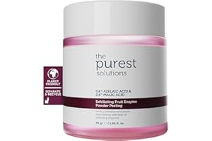 The Purest Solutions Fruit Enzyme Powder Exfoliator & Peeling (0,6% Azelaic Acid & 0,6% Malic Acid) - Boosts Regeneration Cycle & Targets Radiant Skin - Vegan | Cruelty Free | Eco Friendly (55 gr)