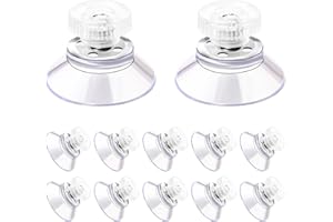 VIN BEAUTY Saugnapf/Saugnäpfe mit Gewinde und Rändelmutter,12 Stück Vielseitig einsetzbare Saugknöpfe Extra Stark PVC Transparente Saugnäpfe Fenstersauger Glas Gummi mit Metallschraubenmutter