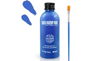 VIOLA HOUSE Pintura Facial, Pinturas Faciales Para Halloween, Pintura Corporal Líquida Para Adultos, Maquillaje Profesional Base de Agua Para Halloween, Fiestas y Cosplay (Blue)