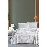 Mulberry Karla Tek Kişilik Pike Yatak &Ouml;rt&uuml;s&uuml; 170 X 230 cm%100 Pamuk Geometrik Desenli Bej