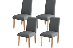 Dioxide Dining Chair Slipcovers, Removable Washable Dining Chair Covers Set of 4, High Back Chair Covers – Universal Fit Chair Slipcovers for Kitchen, Hotel, Office or Wedding Ceremony