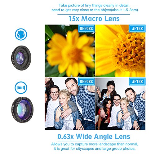 Apexel 8 in 1 Phone Kit obiettivo fotocamera 18X Telephoto Telescopio Obiettivo zoom Grandangolo + Obiettivo macro + Fisheye + Caleidoscopio 6 Obiettivo + Filtro stelle per iPhone X / 8 7 Plus / 6S Samsung Galaxy S8 S7 Huawei e maggior parte degli smartphone Android Treppiede otturatore remoto