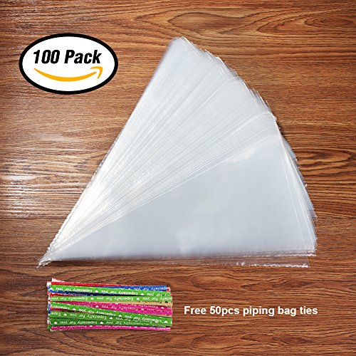 Kootek 100 Einweg Spritztüten Spritzbeutel für Spritztüllen Set, Spritzbeutel Tüllen, Torten Deko aus Stärker und Dicker Material (33CM) - 2