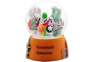 SCHNEEKUGELHAUS Souvenir Schneekugel Kunststadt Hannover Nanas | B: 65mm H: 85mm | Schüttelkugel - Reiseandenken Deutschland Deutschlandreise Erinnerungsstück | 30002