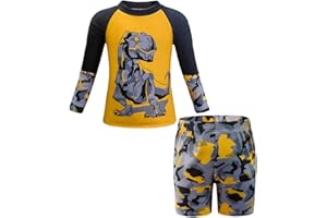 ADUYA Boys Swimming Costume Two Piece Swimsuit Set Rash Guard Trunks Swimwear Kids Swimming Pool Bathing Suit