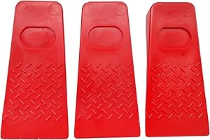 HMH -Shop 3 x Felling Wedge 140 x 65 x 20 mm Plastic Red Forestry Accessories Impact Resistant Felling Lifter Forestry Wedge Lifting Height 20 mm Wedge for Controlled Felling of Trees