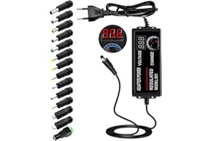 SHUNSRSW Einstellbares Netzteil 3V-24V Universal Netzteiladapter 3A 72W Verstellbarer Netzadapter 100V-240V AC to DC mit LED Spannungsanzeige und 5,5x2,5mm 14 Tipps für Haushaltselektronik,3000mA Max