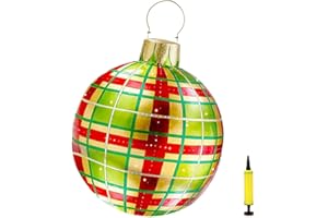 KKPLZZ Świąteczna dekoracja, nadmuchiwane piłeczki, 60 cm gigantyczne bombki świąteczne, wystrój zewnętrzny, ozdoby i dekoracje świąteczne