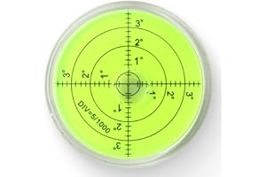 ZIZITIPS Nivel de burbuja tipo Bullseye circular de precisión 60mm, burbuja redonda con escala, nivel circular para alineación horizontal de cámaras, trípodes, balanzas, instrumentos de medición, máquinas